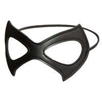 Masque en cuir PU noir unisexe, motif uni, pour costume de super-héros, accessoire de fête d'Halloween, cadeau d'Halloween - Vente chaude