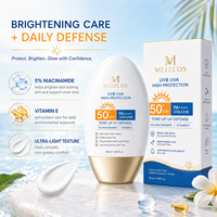 Crème solaire SPF 50+ PA++++ à label privé OEM ODM, crème solaire éclaircissante, protection UV, niacinamide, vitamine E