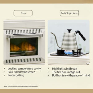 Portable 2-en-1 en acier inoxydable température de <span class=keywords><strong>gaz</strong></span> réglable allumage électronique coupe-vent pour Camping en plein air barbecue fonctionne Propane <span class=keywords><strong>Butane</strong></span> - Product Image 2