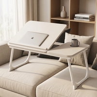 Bureau portable pliable et réglable en hauteur pour ordinateur portable, table de lit en bois pour la maison, le bureau, l'étude, la chambre, le canapé, le travail
