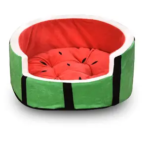 도매 Meise 인기있는 최고 품질의 창조적 인 디자인 귀여운 과일 수박 모양 고급 고양이 둥지 애완 동물 개 침대