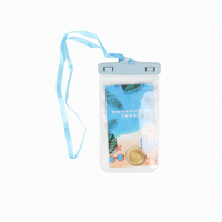 Étui de téléphone étanche en PVC bleu personnalisé et tendance avec fenêtre, sacoche de téléphone étanche en TPU pour écran tactile, idéale pour la plongée et la natation en extérieur
