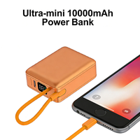 Batterie externe ultra-mini 10000mAh Li-Polymère avec logo personnalisé, ignifuge, câble Type-C intégré, écran LED, approuvée par les compagnies aériennes, portable