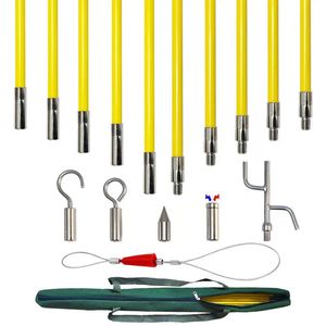 <span class=keywords><strong>Kit</strong></span> de tige de câble de fil de fibre de verre de bande de poisson de haute tension 1m avec le crochet et le trou - Product Image 1