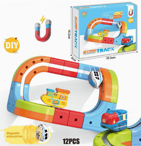 12 Pièces Circuit de train électrique à lévitation magnétique haute vitesse, Jouet éducatif Montessori pour enfants - Product Image 1