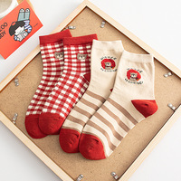 Chaussettes de noël femme automne et hiver nouveaux bas mi-tube dessin animé cadeau de noël bas en gros