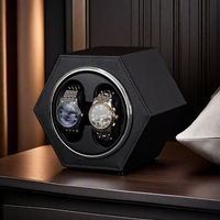 Promotion : Boîte à remontoir automatique multifonction carrée à 2 emplacements en cuir PU pour montres mécaniques, idéale pour la décoration intérieure