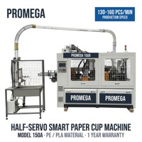 Máquina de Vasos de Papel con Panel de Control de 7 Pulgadas, Semi-Automática Inteligente, 150 Unidades/Min