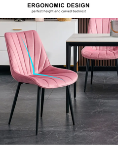 <span class=keywords><strong>Sedie</strong></span> da <span class=keywords><strong>Cucina</strong></span> Nordiche Moderne di Lusso, Bestseller per Appartamenti, in Velluto <span class=keywords><strong>Rosa</strong></span> con Altezza Regolabile e Gambe in Metallo - Product Image 5