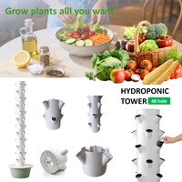 Système hydroponique d'intérieur avec éclairage LED à spectre complet |   Grande tour de 105 cm pour la culture toute l'année de fourrage/légumes (20 douilles)