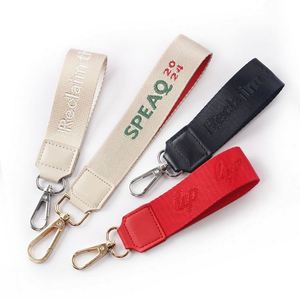 High Quality Polyester Woven Buckle <b>Leather</b> Wallet Men Keychain Gift Customizable Personalized Key Chain <b>Lanyard</b> - Product Image 5