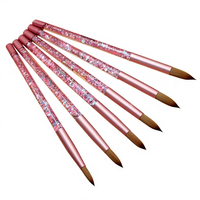 Fournisseur professionnel de produits pour ongles : Gel UV importé pour nail art, avec paillettes roses, gel de peinture à manche huilé, liner de dessin et pinceau en poils de Kolinsky