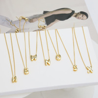 Laiton plaqué or 18 carats mode initiale bricolage brillant lettre breloques pendentif collier pour les femmes