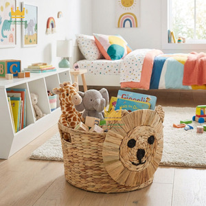 New Collection Eco-friendly Water Hyacinth Lion Shape Storage <b>Basket</b> Laundry <b>Basket</b> <b>Cheap</b> price from Vietnam - Product Image 5
