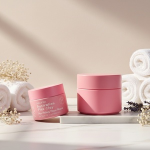 Tarro de Porcelana Rosa con Logotipo Personalizado, Tarro de Crema Cosmética de Porcelana Blanca Opalina de 30 ml, 50 ml, 100 ml con Tapa - Product Image 1