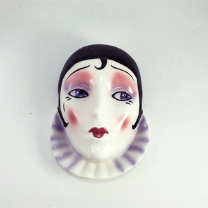 Vaso Moderno in Ceramica <span class=keywords><strong>Serie</strong></span> Pierrot con Ritratto Umano, Design Vintage, Vaso da Parete Creativo in Porcellana - Product Image 1