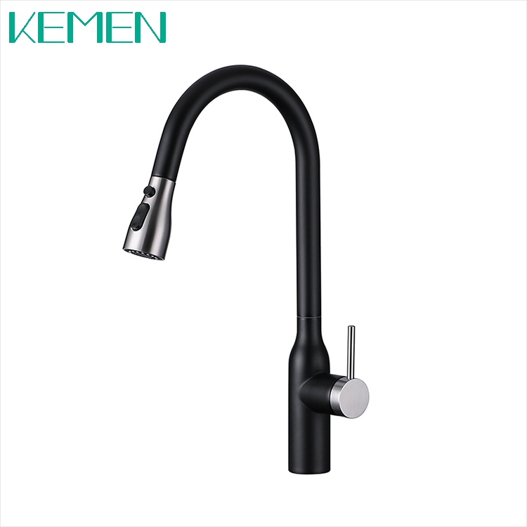 Hot Sale Mixer For Sink One-handle Spot Resist Matt Black Finish SUS 304 Kitchen Faucet 316 Pull Dow