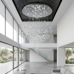 <span class=keywords><strong>Lampadario</strong></span> Moderno a LED con Cristalli a Forma di Farfalla per Soggiorno, Decorazione Casa, Illuminazione di Lusso per Ristorante e Hotel con Soffitti Alti - Product Image 3