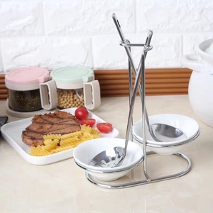 Étagère de rangement pour ustensiles de cuisine avec <span class=keywords><strong>plateau</strong></span> en céramique et porte-cuillères, adaptée aux cuisines des foyers, des hôtels et de l'industrie de la restauration. - Product Image 4