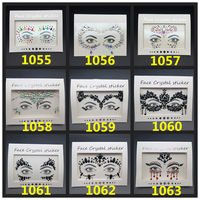 Bijoux de visage Rave, bijou de visage, tatouage, cristal, yeux, corps, strass, autocollants pour fête de Festival, vente en gros