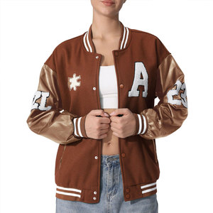 Trendy Design Fashion Apparel <b>Women</b> Canvas Varsity <b>Jacket</b> Slim Fit Casual Breathable Printed Modern Style Winter <b>Lightweight</b> - Product Image 1