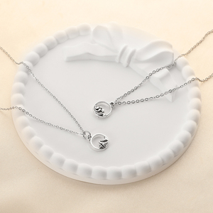 Pendentif GT Offre Spéciale Vœu <span class=keywords><strong>Montagne</strong></span> et Mer Couple Amour Eternel Signification Collier Design de Mode Collier Étincelant en Acier Inoxydable - Product Image 4