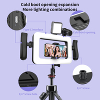 Lampe annulaire LED portable rechargeable pour smartphone, éclairage de photographie et de diffusion en direct, avec lumière réglable