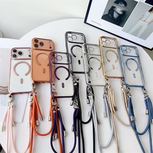 สายคล้องโทรศัพท์แบบปรับได้ ป้องกันการโจรกรรม ชุบเคลือบใส สายคล้องคอแบบไขว้  พร้อมเคสโทรศัพท์ TPU นิ่ม สำหรับ iPhone 17 Pro Max Air - Product Image 2
