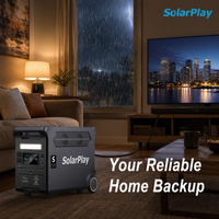 Générateur solaire Solarplay 3840Wh LiFePO4, station d'alimentation portable 3600W, certifié 30% ITC, idéal pour la sauvegarde à domicile