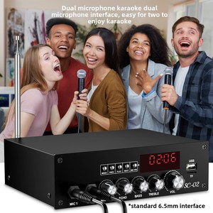 2*100W Dual-Kênh Home Giai Đoạn <span class=keywords><strong>Mini</strong></span> Khuếch Đại Kỹ Thuật Số Công Suất Cao Cho <span class=keywords><strong>Bluetooth</strong></span> Karaoke Cho KTV Nhà Sân Khấu Vật Liệu Kim Loại - Product Image 4