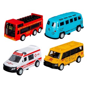Voitures miniatures en métal pour garçons : <span class=keywords><strong>Bus</strong></span>, ambulance, camion de livraison ; Voitures à rétrofriction pour enfants, échelle 1:64, vente en gros usine - Product Image 5