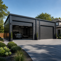 Garage métallique préfabriqué à installation rapide pour stationnement de voitures, structure en acier haute résistance, abri extérieur durable pour voiture