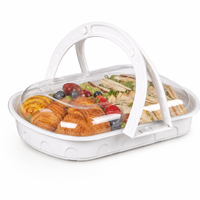 Boîte à gâteau jetable en plastique transparent pour la pâtisserie, l'emballage de sandwichs et la conservation alimentaire séparée