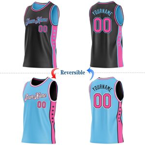 Conjunto de camiseta y pantalones cortos de baloncesto reversibles personalizados, uniformes de equipo unisex que absorben la humedad para hombres, mujeres y jóvenes - Product Image 2