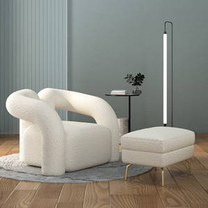 Sillón Individual de Lana de Cordero, Suave y Cómodo, Estilo Nórdico Moderno para Sala de Estar - Product Image 1