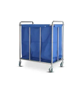 Hospital Furniture Crash Hand Cart & Trolleys Stainless Steel Waste Collecting Dressing Trolley