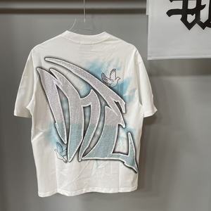 Chất Lượng Hàng Đầu Kim Cương In Ấn Nặng 100% Cotton Hỗn Hợp Cảm Xúc Người Đàn Ông Của Áo Sơ Mi Thời Trang Dạo Phố In Thiết Kế Quá Khổ T-Shirts - Product Image 3