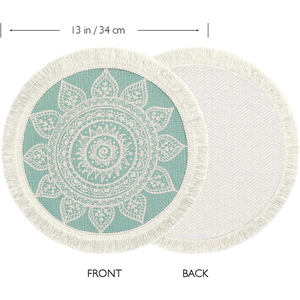 เสื่อรองจานลายดอกไม้วินเทจผ้าลินิน100% และผ้าฝ้ายทอสไตล์เกาหลีแบบเรียบง่ายสำหรับงานแต่งงานผ้าลูกไม้ถัก - Product Image 3