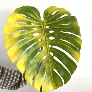 LO-532 Vente en gros <span class=keywords><strong>de</strong></span> feuilles <span class=keywords><strong>de</strong></span> <span class=keywords><strong>palmier</strong></span> Monstera artificielles 3D géantes <span class=keywords><strong>de</strong></span> 124 cm, aspect réaliste, pour arrangements et décorations - Product Image 1