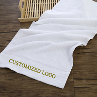 Serviette de Bain Blanche en Coton 100% de Haute Qualité, Personnalisée avec Logo Brodé, Séchage Rapide, pour Hôtels et Spas, Vente en Gros, Livraison Rapide