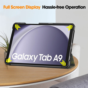 Étui pour <span class=keywords><strong>tablette</strong></span> en cuir PU à trois plis avec impression personnalisée pour <span class=keywords><strong>Samsung</strong></span> Galaxy Tab A9 8,7 pouces 2023 SM-X110 X115 A9 Plus - Product Image 3
