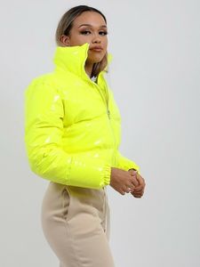 Manteau chaud et épais d'hiver en cuir verni, doudoune matelassée imperméable pour <span class=keywords><strong>femme</strong></span> avec fermeture éclair, tailles S-2XL - Product Image 6