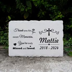 <span class=keywords><strong>Plaque</strong></span> commémorative personnalisée pour animaux de compagnie en <span class=keywords><strong>ardoise</strong></span> gravée avec une citation de douces souvenirs, <span class=keywords><strong>plaque</strong></span> avec motif de croix pour le jardin, cadeau de sympathie pour la perte d'un animal de compagnie - Product Image 3