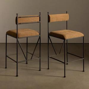 Tabouret <span class=keywords><strong>de</strong></span> <span class=keywords><strong>bar</strong></span> au design minimaliste et moderne, <span class=keywords><strong>chaise</strong></span> simple et créative avec dossier en bois massif, banc confortable - Product Image 1