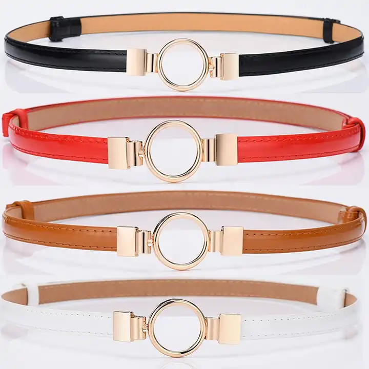 Women's Thin PU Leather Belt