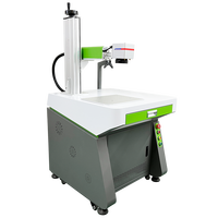 Machine de marquage laser à fibre économique de bureau, mini-marqueur laser AI haute précision pour marquage de logos métalliques et numéros de série, gris et blanc