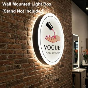 Caja de Luz Publicitaria LED Redonda Iluminada Personalizada, Letrero Luminoso de Doble Cara para Exteriores, para Negocios, Cafés, Bares, Hoteles - Product Image 4