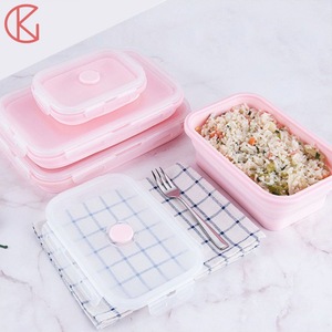 Food-grade silicone foldable bowl, portable travel telescopic instant noodle bowl with lid, children's outdoor picnic lunch <b>box</b> - Product Image 2