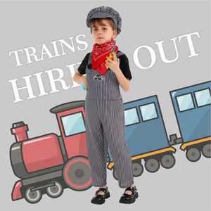 ชุดเครื่องแบบวิศวกรรถไฟสำหรับเด็ก พร้อมหมวกและผ้าโพกศีรษะ สำหรับการแสดงคอสเพลย์วันฮาโลวีน - Product Image 1