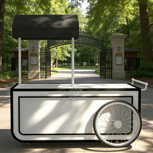 Chariot mobile de vente ambulante de glaces italiennes avec roues pour crème glacée et granita - Product Image 1